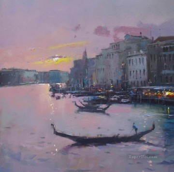 海の風景 Painting - 大運河ヴェネツィアの抽象的な海の風景